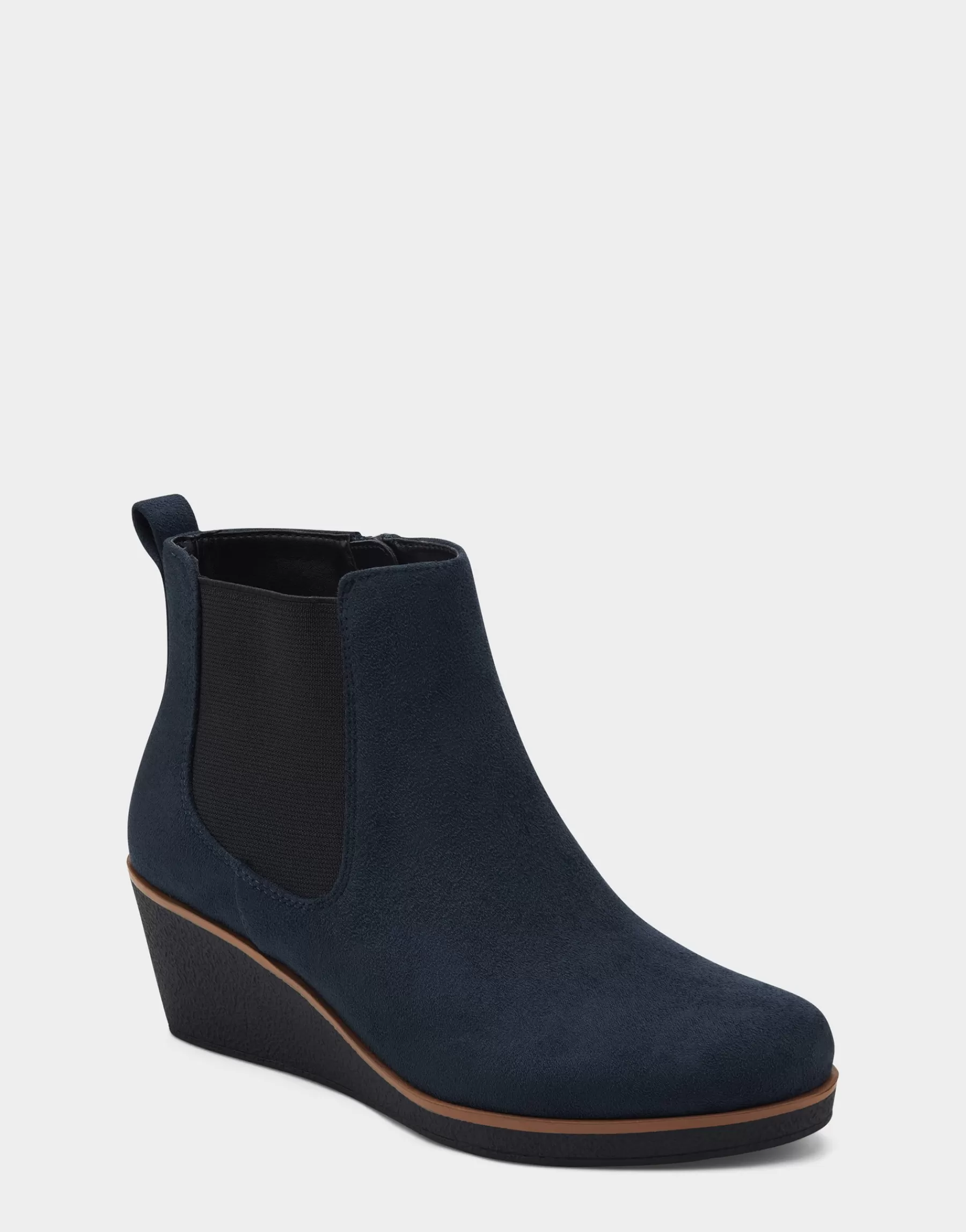 Aerosoles Comfortable Women's Ankle Boot in Navy Faux Suede Flash Sale