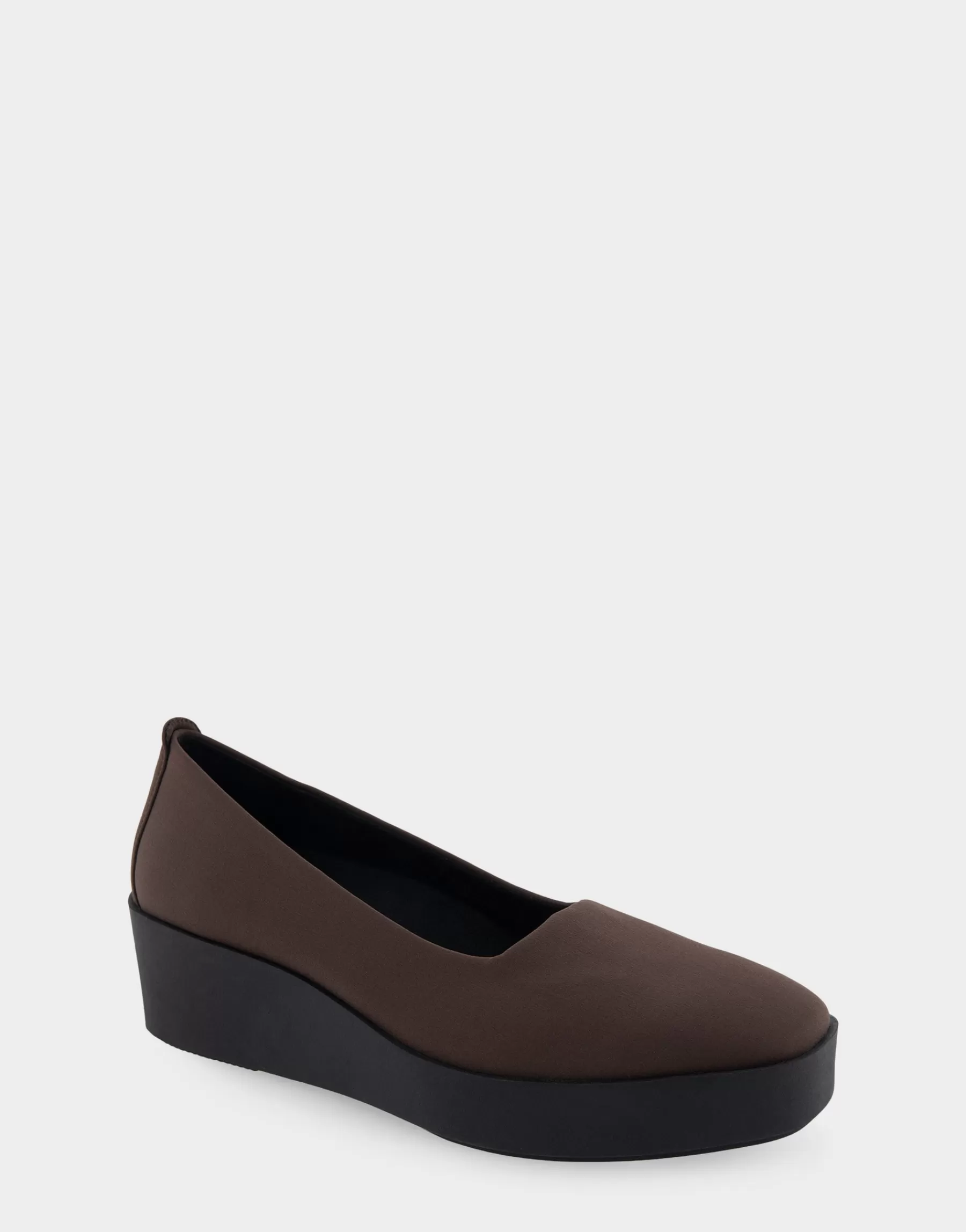 Aerosoles Comfortable Women's Flatform Shoe in Brown Stretch Gabardine Fabric Java Stretch Gabardine Fabric Best Sale