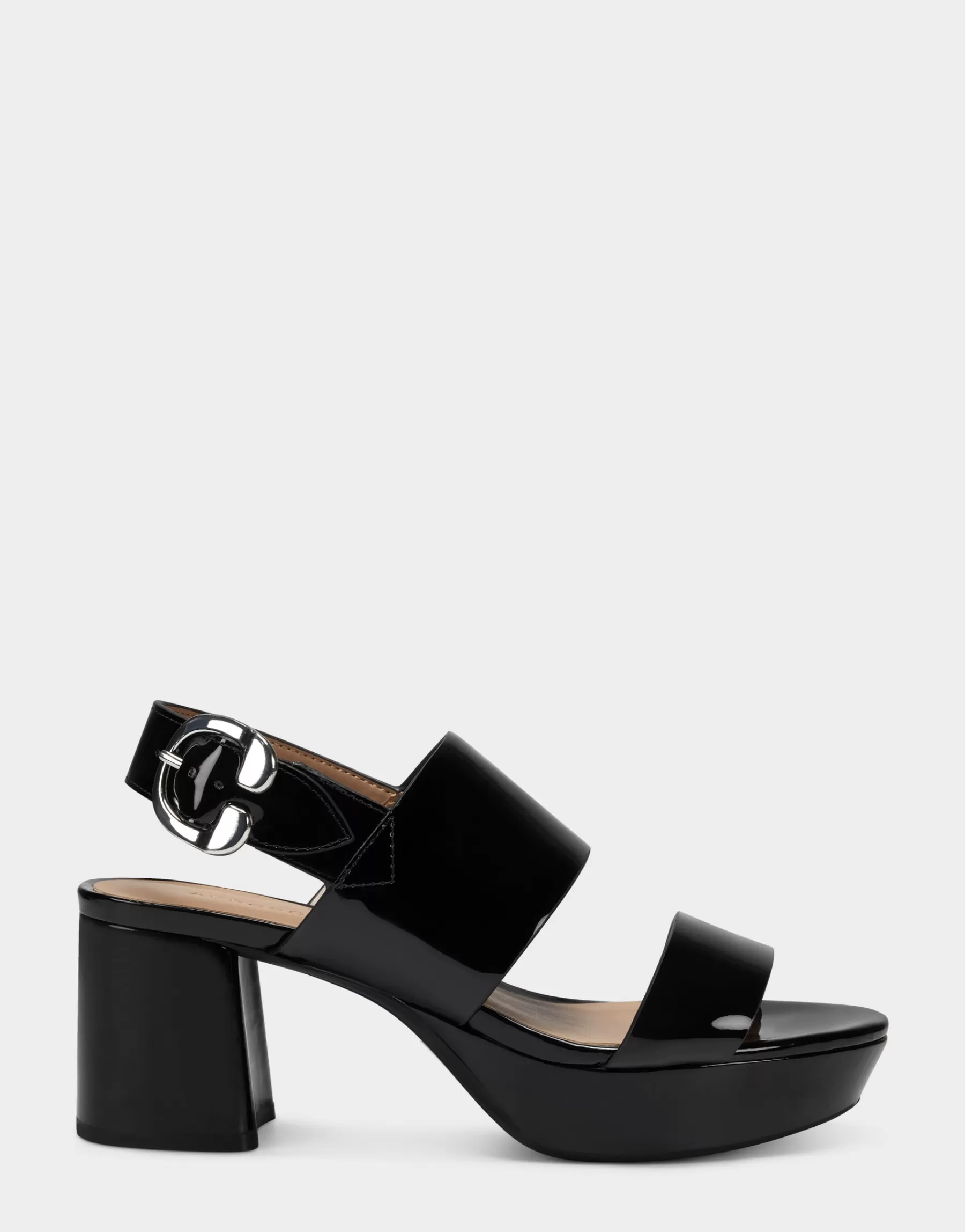 Aerosoles Comfortable Women's Platform Sandal in Faux Leather Black Patent Cheap